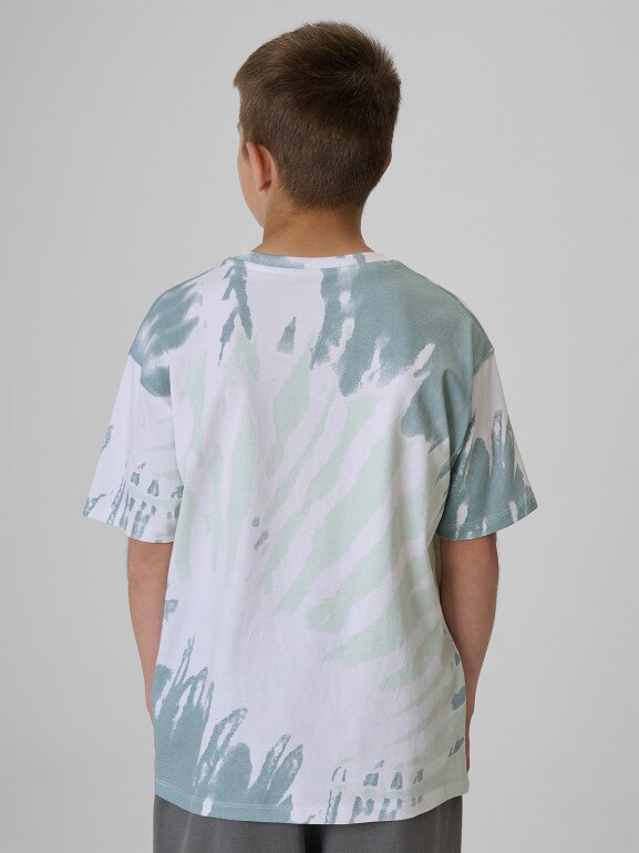 Chłopięcy t-shirt z nadrukiem 4F 4FJRSS26TTSHM4173 - zielony