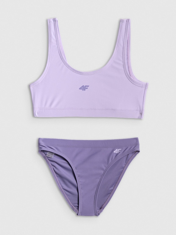 Dziewczęcy kostium kąpielowy dwuczęściowy 4F 4FJRSS26UBKSF062 - fioletowy