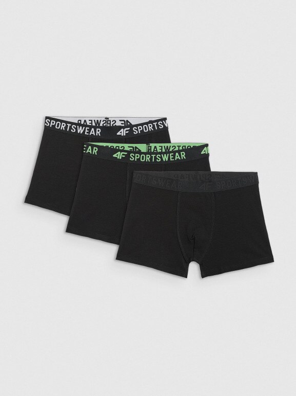Chłopięce bokserki (3-pack) 4F 4FJRSS26UBXSM095 - czarne