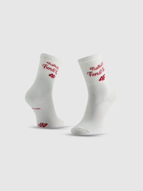 Dziewczęce skarpetki (2-pack) 4F 4FJRSS26USOCF699 - białe