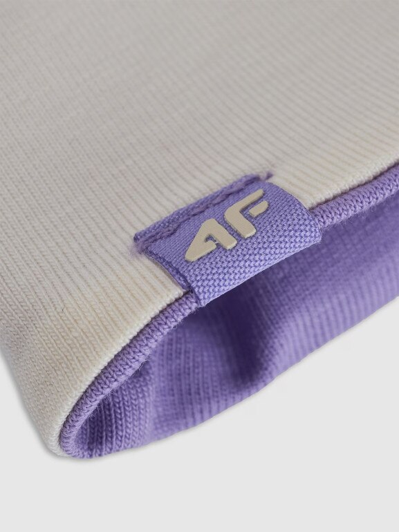 Dziecięca czapka beanie dwustronna 4F 4FJWAW25ACAPU603 - fioletowa