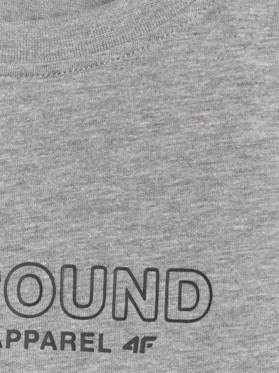 Chłopięcy longsleeve z nadrukiem 4F 4FJWAW25TLONM485 - szary