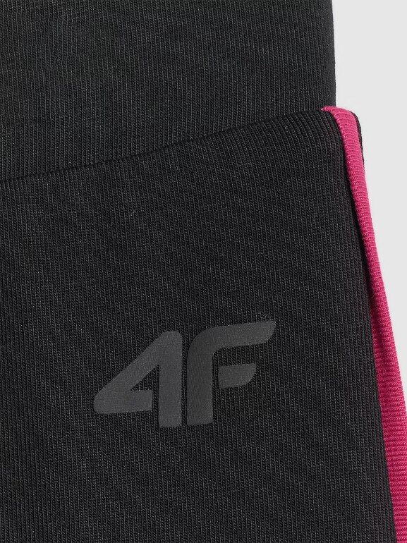 Dziewczęce legginsy dzianinowe 4F 4FJWAW25TTIGF243 - czarne