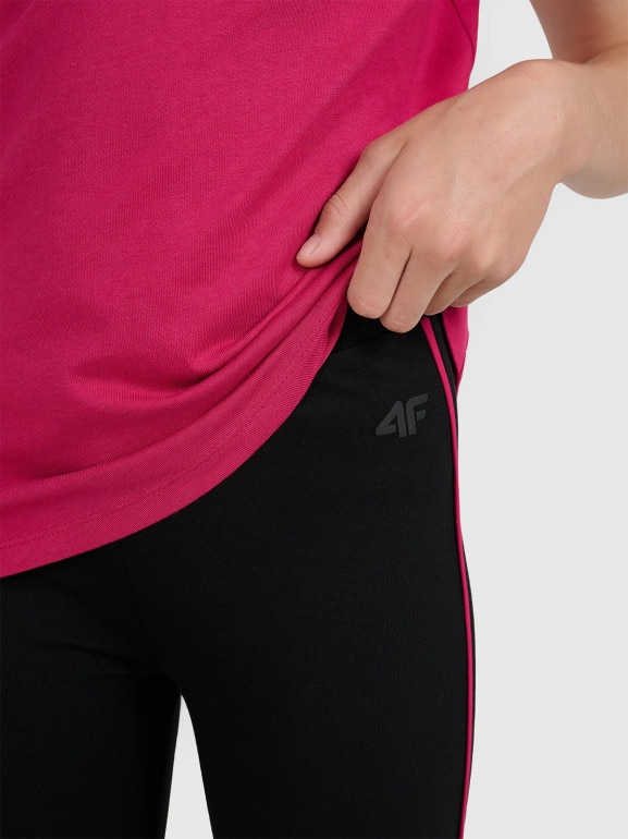 Dziewczęce legginsy dzianinowe 4F 4FJWAW25TTIGF243 - czarne