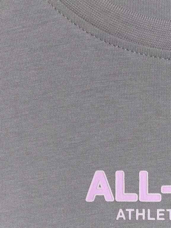 Dziewczęcy t-shirt z nadrukiem oversize 4F 4FJWAW25TTSHF2387 - szary