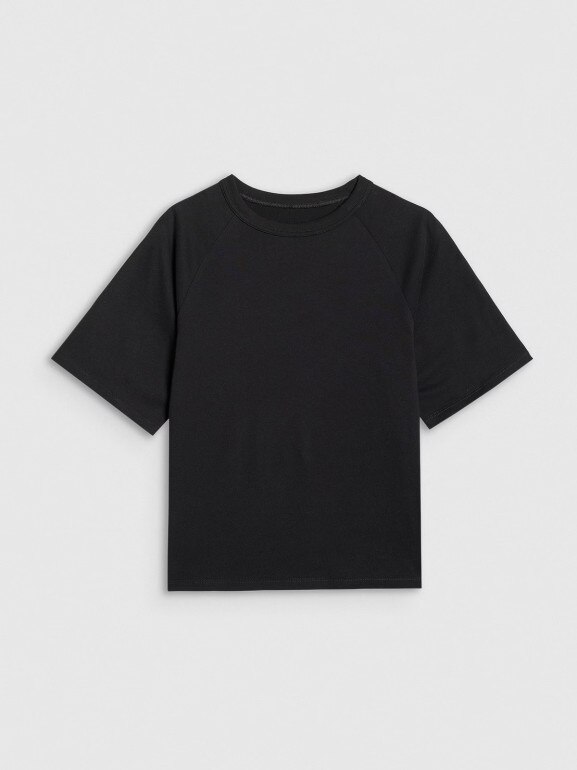 Chłopięcy t-shirt oversize 4F 4FJWAW25TTSHM2411 - czarny