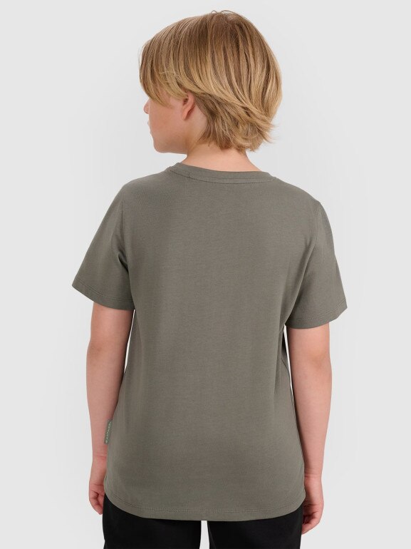 Chłopięcy t-shirt z nadrukiem 4F 4FJWAW25TTSHM2414 - szara