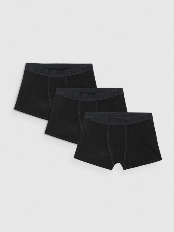 Chłopięce bokserki 4F (3-pack) 4FJWAW25UBXSM061 - czarne