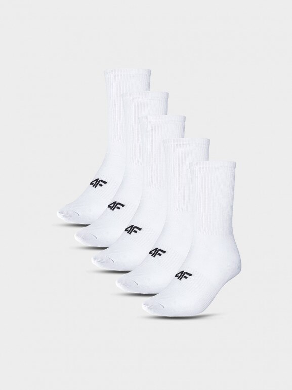 Dziecięce skarpetki (5-pack) 4F 4FJWMM00USOCU294 - białe