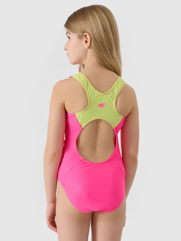 Dziewczęcy kostium kąpielowy jednoczęściowy 4F 4FJWMM00USWSF074 - różowy