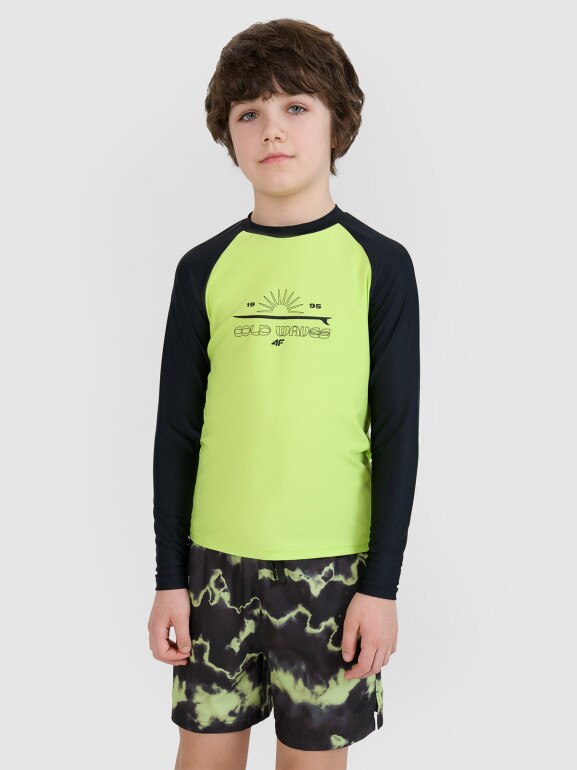 Chłopięcy longsleeve do pływania 4F 4FJWSS25TFLOM509 - zielony