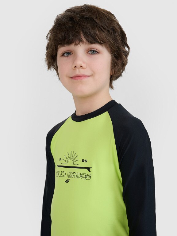 Chłopięcy longsleeve do pływania 4F 4FJWSS25TFLOM509 - zielony