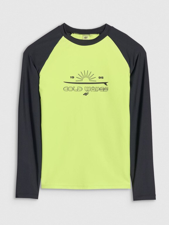 Chłopięcy longsleeve do pływania 4F 4FJWSS25TFLOM509 - zielony