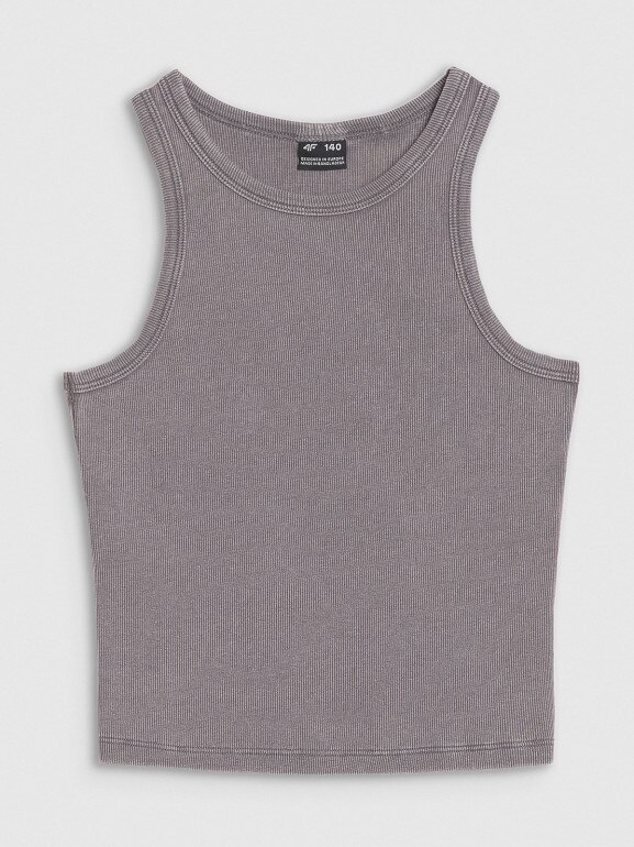 Dziewczęcy top basic 4F 4FJWSS25TSLEF111 - szary
