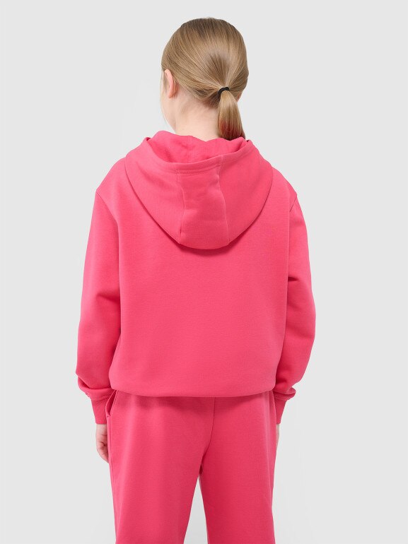 Dziewczęca bluza dresowa nierozpinana bez kaptura 4F 4FJWSS25TSWSF1854 - różowa