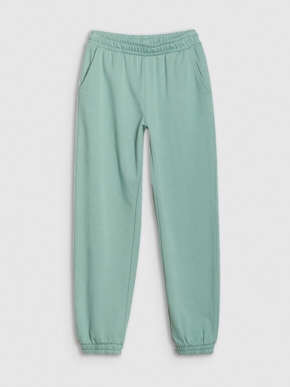 Spodnie dresowe joggery dziewczęce - turkusowe