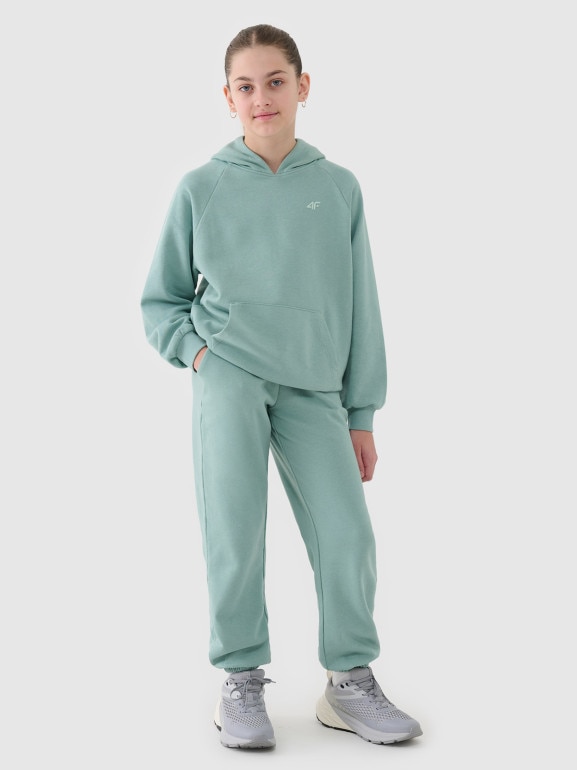 Spodnie dresowe joggery dziewczęce - turkusowe