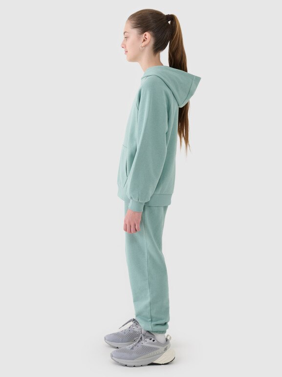 Spodnie dresowe joggery dziewczęce - turkusowe
