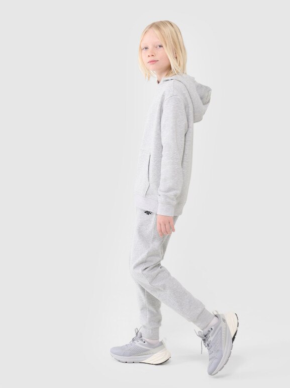 Chłopięce spodnie dresowe joggery 4F 4FJWSS25TTROM1112 - szare