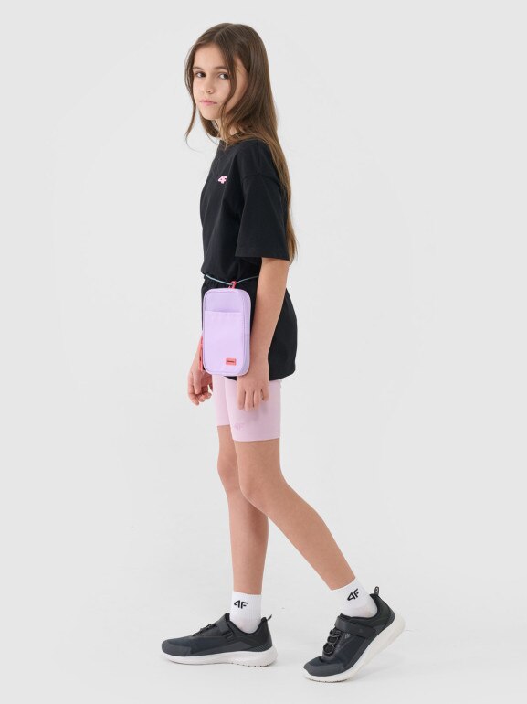 Dziewczęcy t-shirt oversize 4F 4FJWSS25TTSHF1851 - czarny
