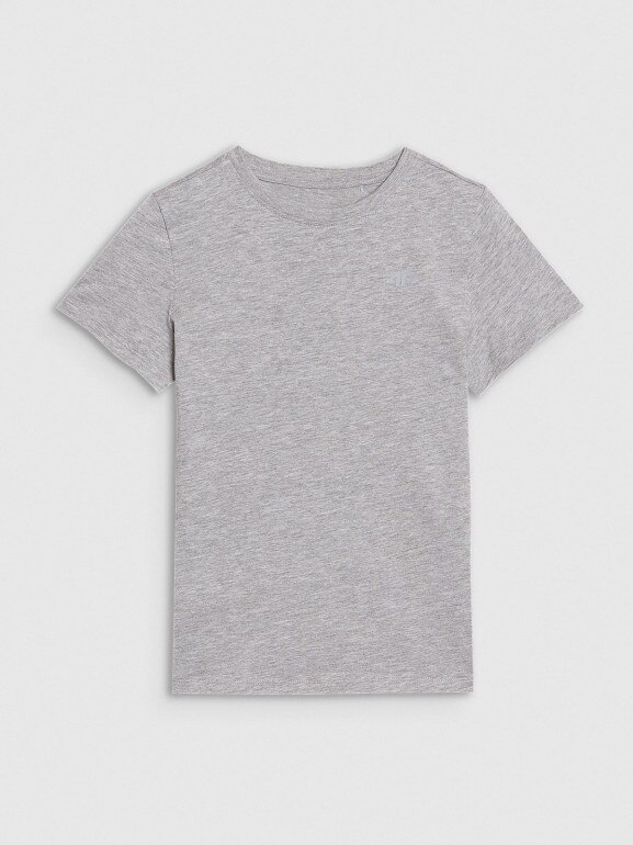 Dziewczęcy t-shirt basic 4F 4FJWSS25TTSHF2177 - szary