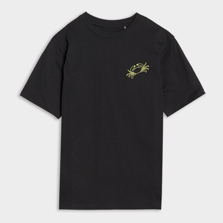 Chłopięcy t-shirt z nadrukiem 4F 4FJWSS25TTSHM1914 - czarny
