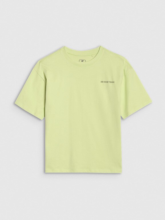 Chłopięcy t-shirt oversize 4F 4FJWSS25TTSHM2184 - zielony