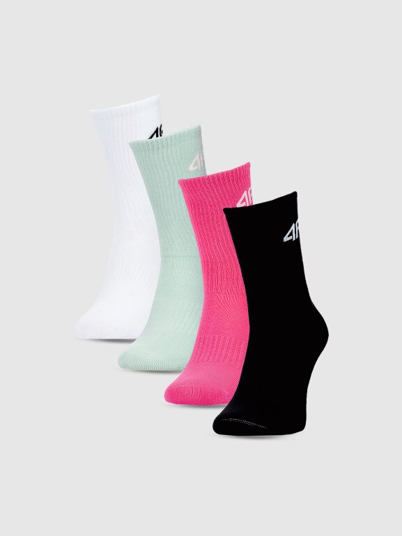Dziewczęce skarpetki za kostkę (4-pack) 4F 4FJWSS25USOCF432 - multikolor