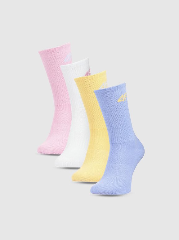 Dziewczęce skarpetki za kostkę (4-pack) 4F 4FJWSS25USOCF432 - multikolor