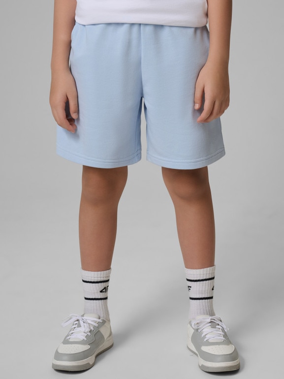 Chłopięce spodenki dresowe 4F 4FJWSS26TSHOM780 - niebieskie