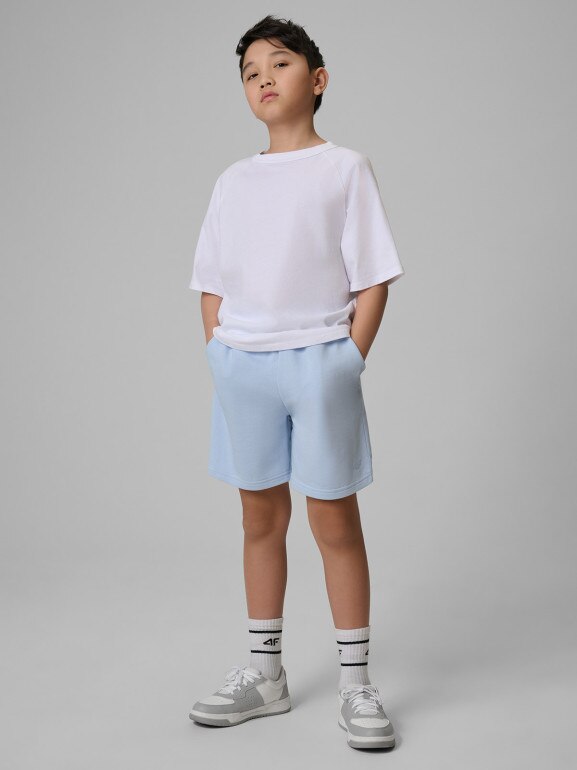 Chłopięce spodenki dresowe 4F 4FJWSS26TSHOM780 - niebieskie