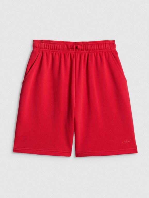 Chłopięce spodenki dresowe 4F 4FJWSS26TSHOM780 - czerwone