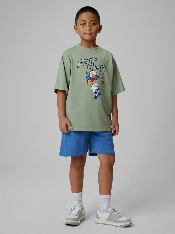 Chłopięce spodenki dresowe 4F 4FJWSS26TSHOM784 - niebieskie