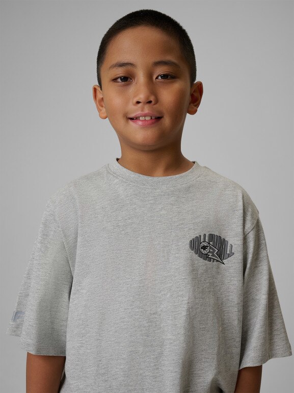 Chłopięcy t-shirt z nadrukiem 4F 4FJWSS26TTSHM3014 - szary