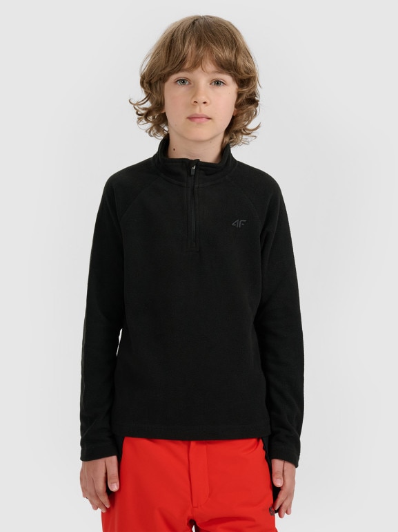 Chłopięca bielizna termiczna polarowa (góra) 4F 4FJRAW25UFLEM072- czarna