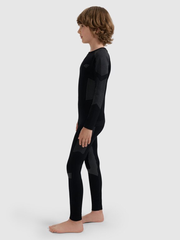 Chłopięca bielizna termoaktywna (komplet) 4F 4FJRAW25USEAM294 - czarna