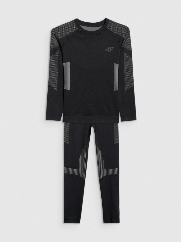 Chłopięca bielizna termoaktywna (komplet) 4F 4FJRAW25USEAM294 - czarna