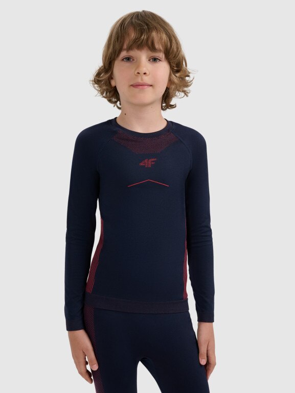 Chłopięca bielizna termoaktywna komplet 4F 4FJRAW25USEAM265 - granatowa