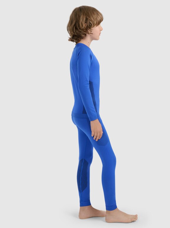 Chłopięca bielizna termoaktywna komplet 4F 4FJRAW25USEAM265 - niebieska