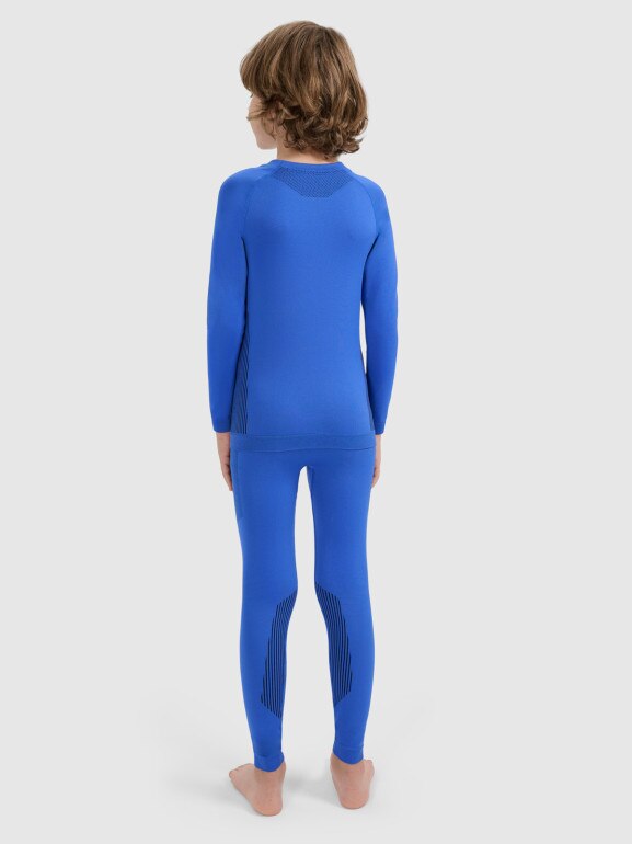 Chłopięca bielizna termoaktywna komplet 4F 4FJRAW25USEAM265 - niebieska