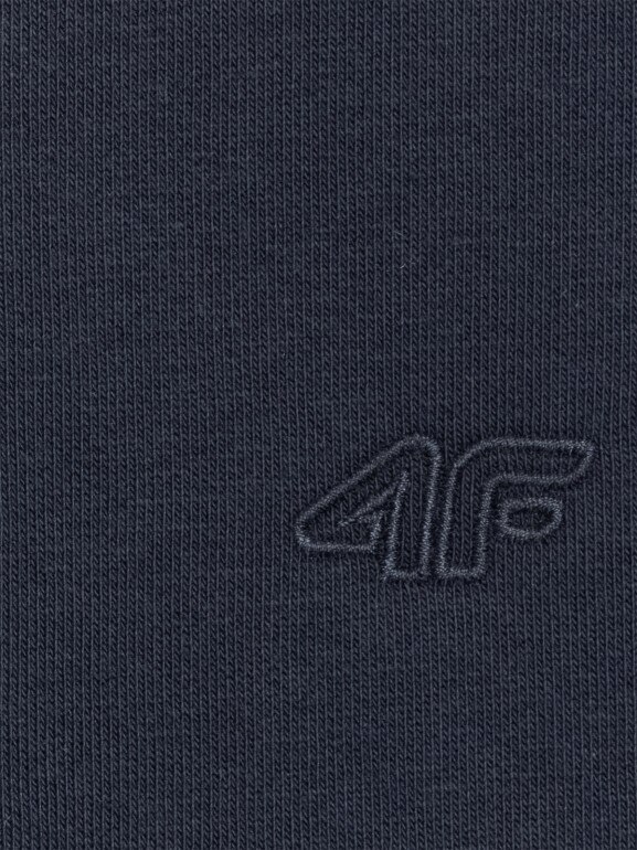 Chłopięca bluza dresowa nierozpinana z kapturem 4F 4FJRMM00TSWSM2482 - granatowa