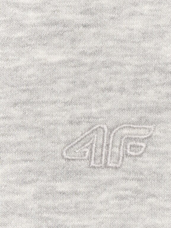 Chłopięca bluza dresowa nierozpinana z kapturem 4F 4FJRMM00TSWSM2482 - szara