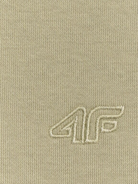 Chłopięca bluza dresowa nierozpinana z kapturem 4F 4FJRAW25TSWSM2490 - zielona