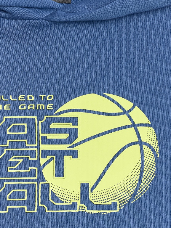 Chłopięca bluza dresowa nierozpinana z kapturem 4F 4FJWSS26TSWSM2321 - nebieska