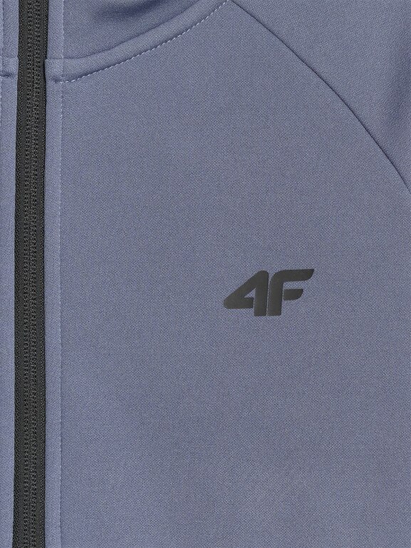 Chłopięca bluza dresowa rozpinana z kapturem 4F 4FJRAW25TSWSM2415 - granatowa
