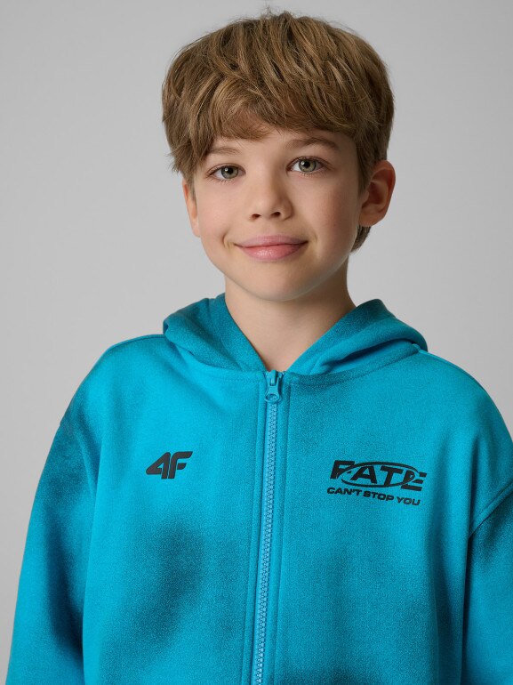 Chłopięca bluza rozpinana z kapturem 4F 4FJRSS26TSWSM2906 - niebieska