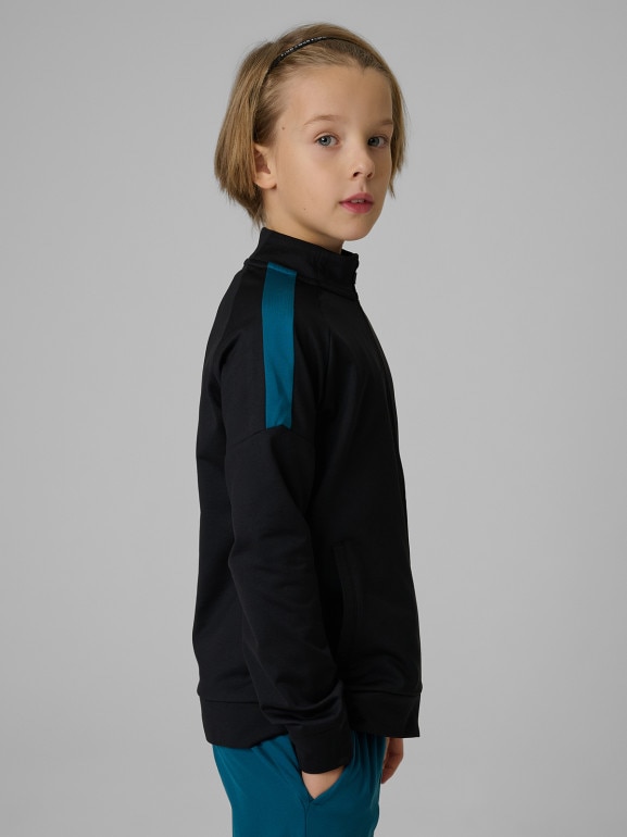 Chłopięca bluza treningowa 4F 4FJRSS26TFSWM0991 - czarna