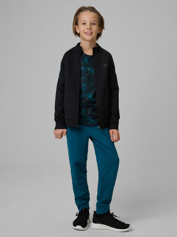 Chłopięca bluza treningowa 4F 4FJRSS26TFSWM0991 - czarna