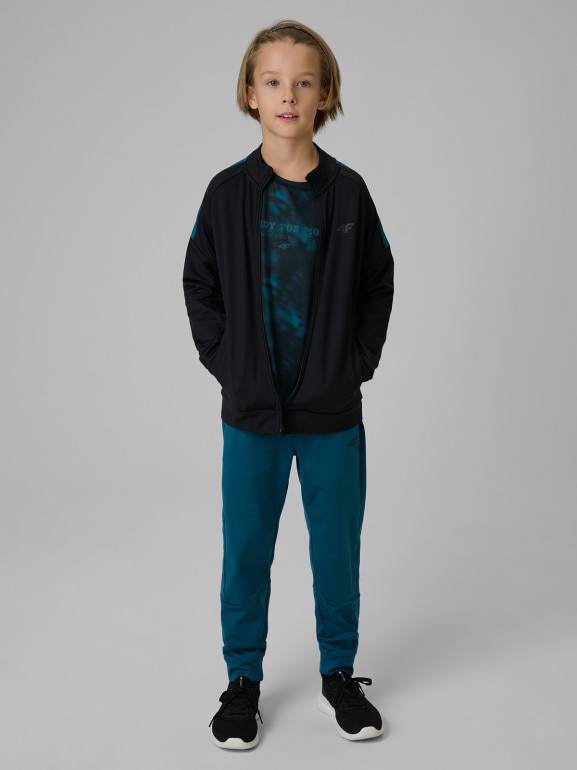 Chłopięca bluza treningowa 4F 4FJRSS26TFSWM0991 - czarna