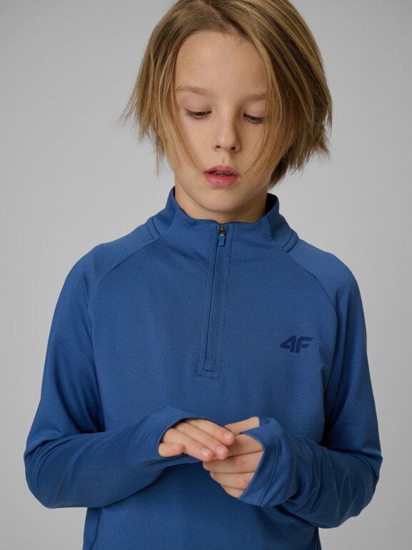 Chłopięca bluza treningowa 4F 4FJWSS26TFSWM689 - granatowa